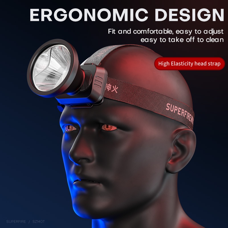 Đèn pin đeo đầu SUPERFIRE HL52 siêu sáng tiện lợi