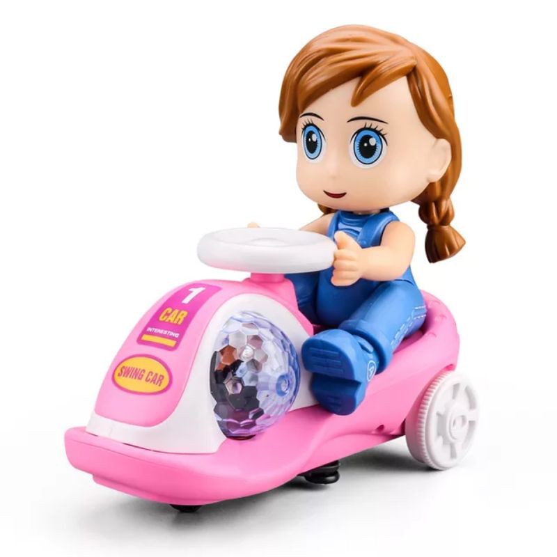 Đồ chơi bé đi xe lắc bốc đầu có đèn và âm thanh vui nhộn