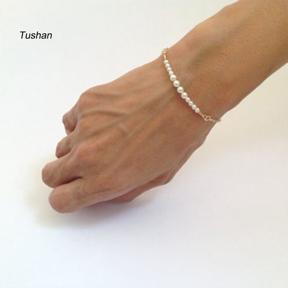 Vòng Tay Chuỗi Hạt Ngọc Trai Nhân Tạo Thời Trang Cho Nữ