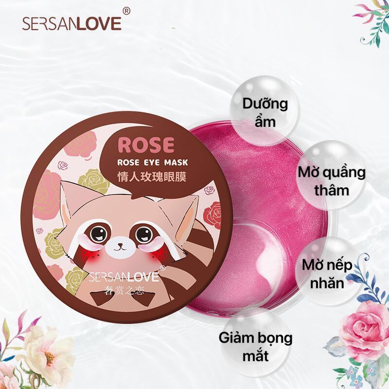 Mặt nạ mắt Sersanlove thực vật dưỡng ẩm đàn hồi giảm quầng thâm bọng mắt Racoony Eye Mask SESA01 - Hộp 60 miếng