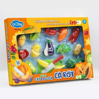 Đồ chơi duka - cắt rau quả cà rốt 15 chi tiết dk81053