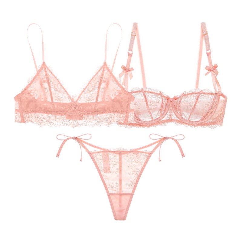 Varsbaby Bộ đồ lót ba món  D322 + D238 + N091 gồm áo ngực cổ sâu chữ V và quần lót không gọng phong cách gợi cảm cho nữ | BigBuy360 - bigbuy360.vn