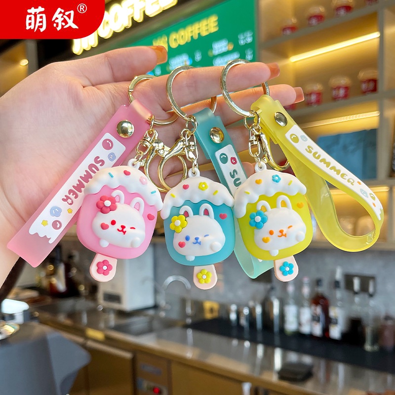 Móc Khóa Hình Cây Kem Thỏ Dễ Thương