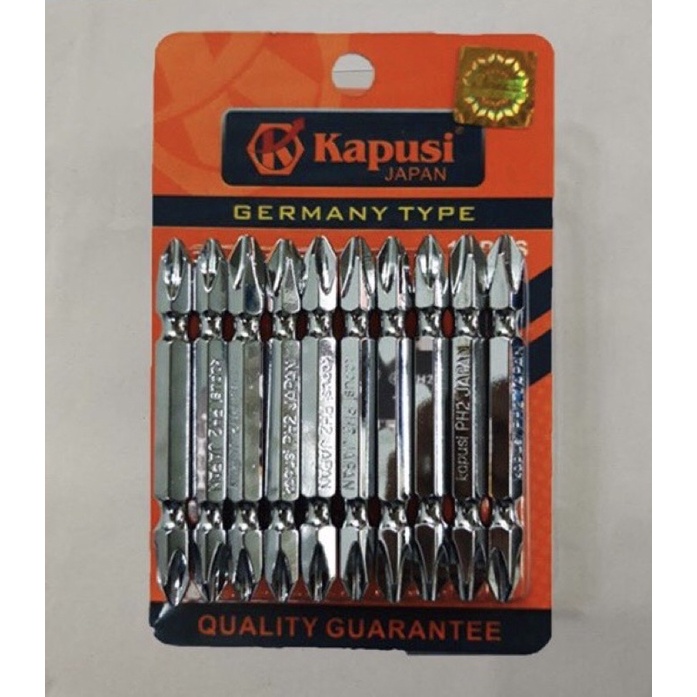 Mũi vít máy trắng 2 đầu PH2 65mm Kapusi Japan, Hành Nhập Nội Địa Chính Hãng, Bảo Hành 12 Tháng