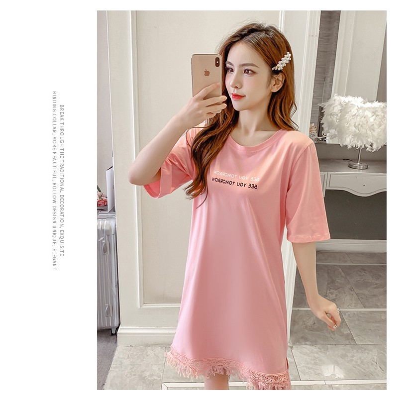 Đầm Nữ Tay Ngắn Dáng Rộng Phối Tua Rua Thời Trang | BigBuy360 - bigbuy360.vn