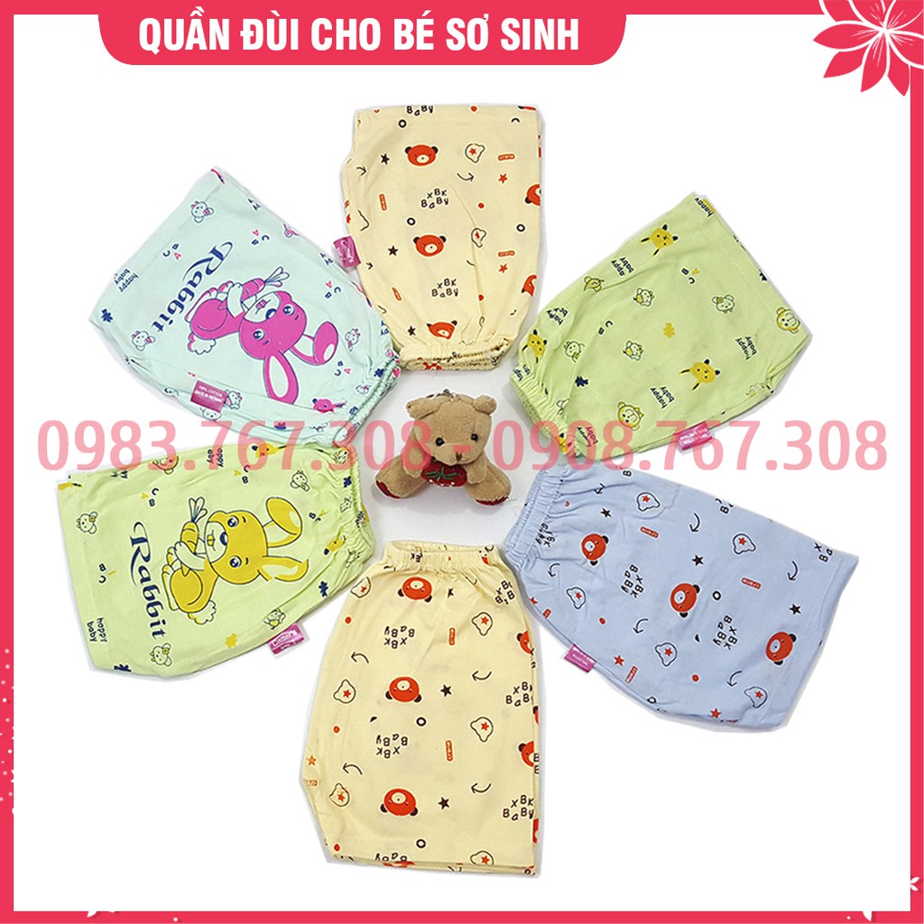 Quần Đùi Sơ Sinh In Hình Gấu Cho Bé Dưới 7 Tháng