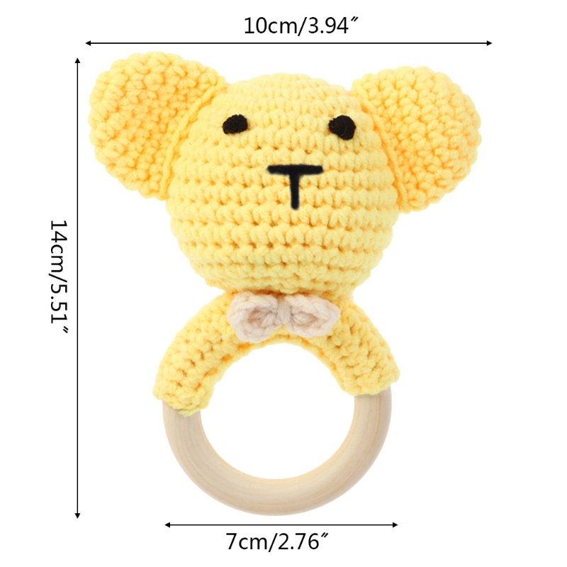 Đồ Chơi Vòng Lục Lạc Hình Gấu Đan Móc DIY Cho Bé Sơ Sinh Mọc Răng