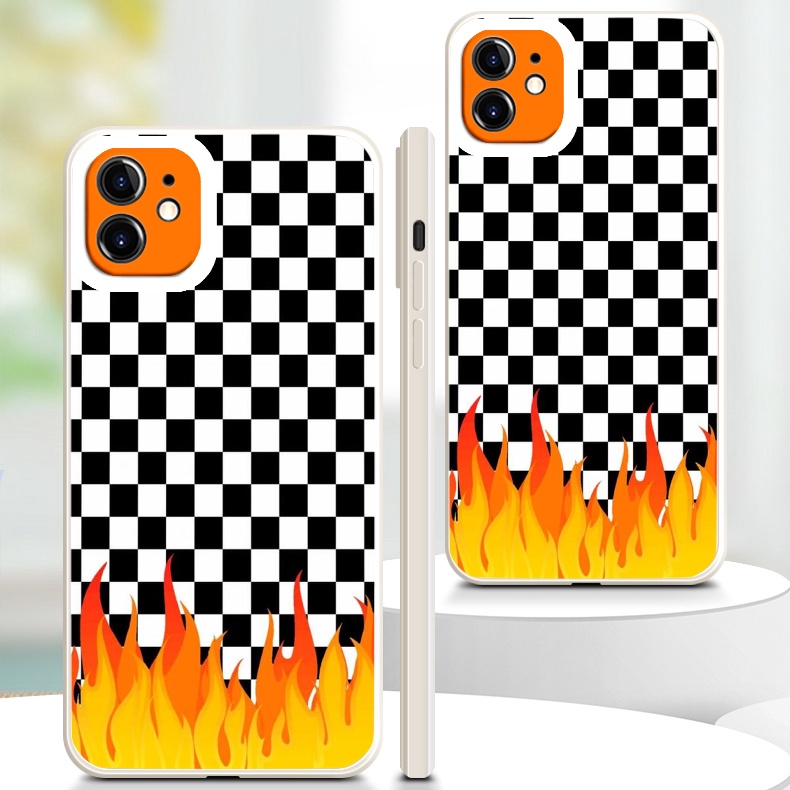 Ốp lưng iphone caro lửa bao ngầu bảo vệ camera ốp iphone6/6plus/6s/6splus/7/7plus/8/8plus/x/xr/xs/11/12/13/pro/m