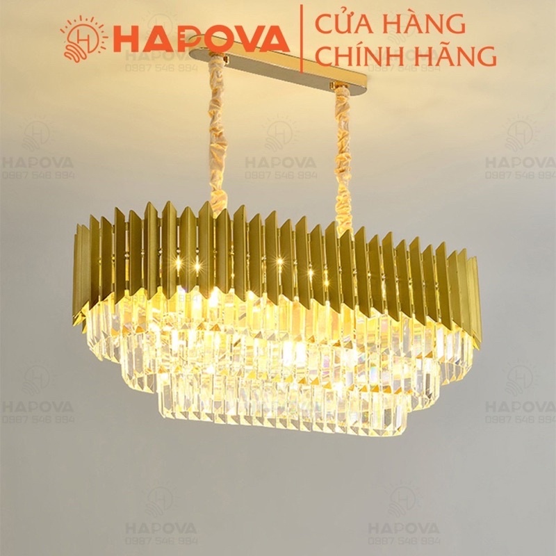 Đèn chùm pha lê trang trí phòng khách HAPOVA PEAL 0918 Kèm Bóng 3 Chế độ E14
