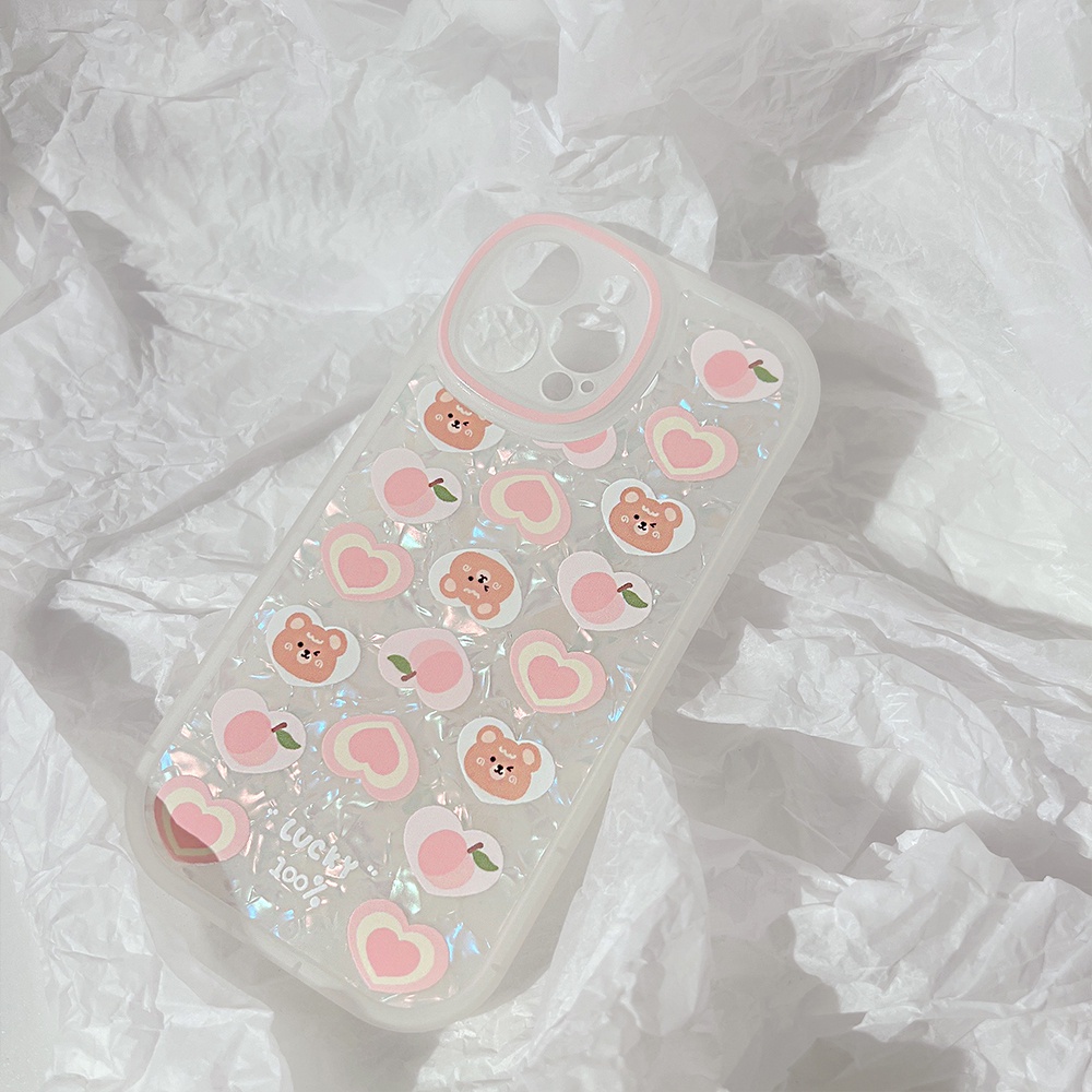 Ốp Điện Thoại Họa Tiết Trái Đào Có Dây Đeo Tay Cho Iphone 13 pro max 12 pro max 11 pro max xs max xr x 7 8 plus