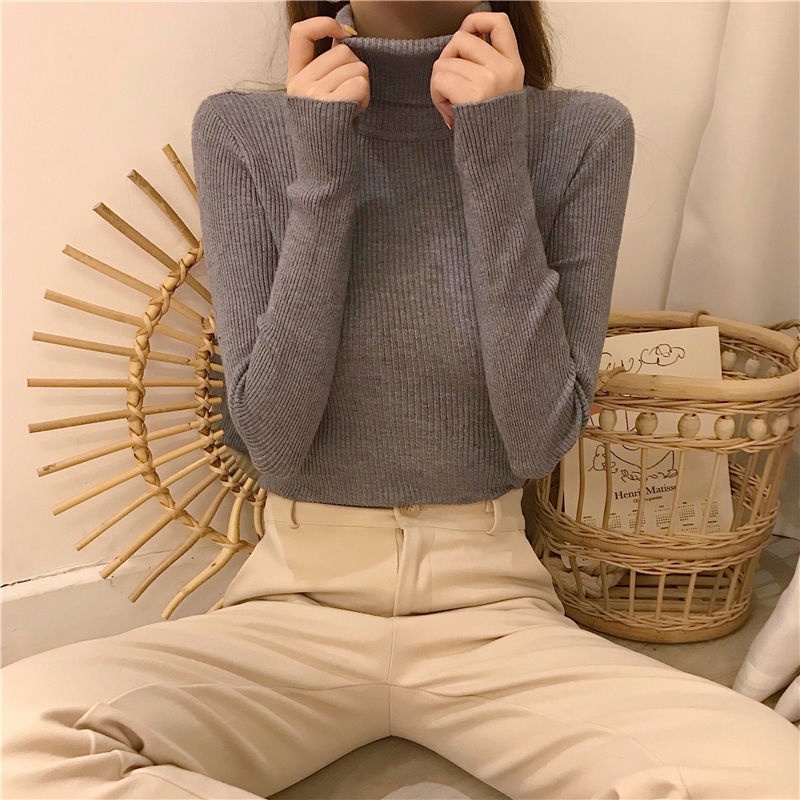 Áo Sweater Dệt Kim Cổ Lọ Màu Đen Thời Trang Trẻ Trung  tao bao