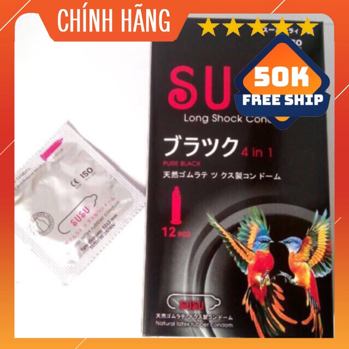 Bao Cao Su Susu Nhật Bản 4 In 1 Phát Hiện Bệnh Tình Dục - Hộp 12 Cái