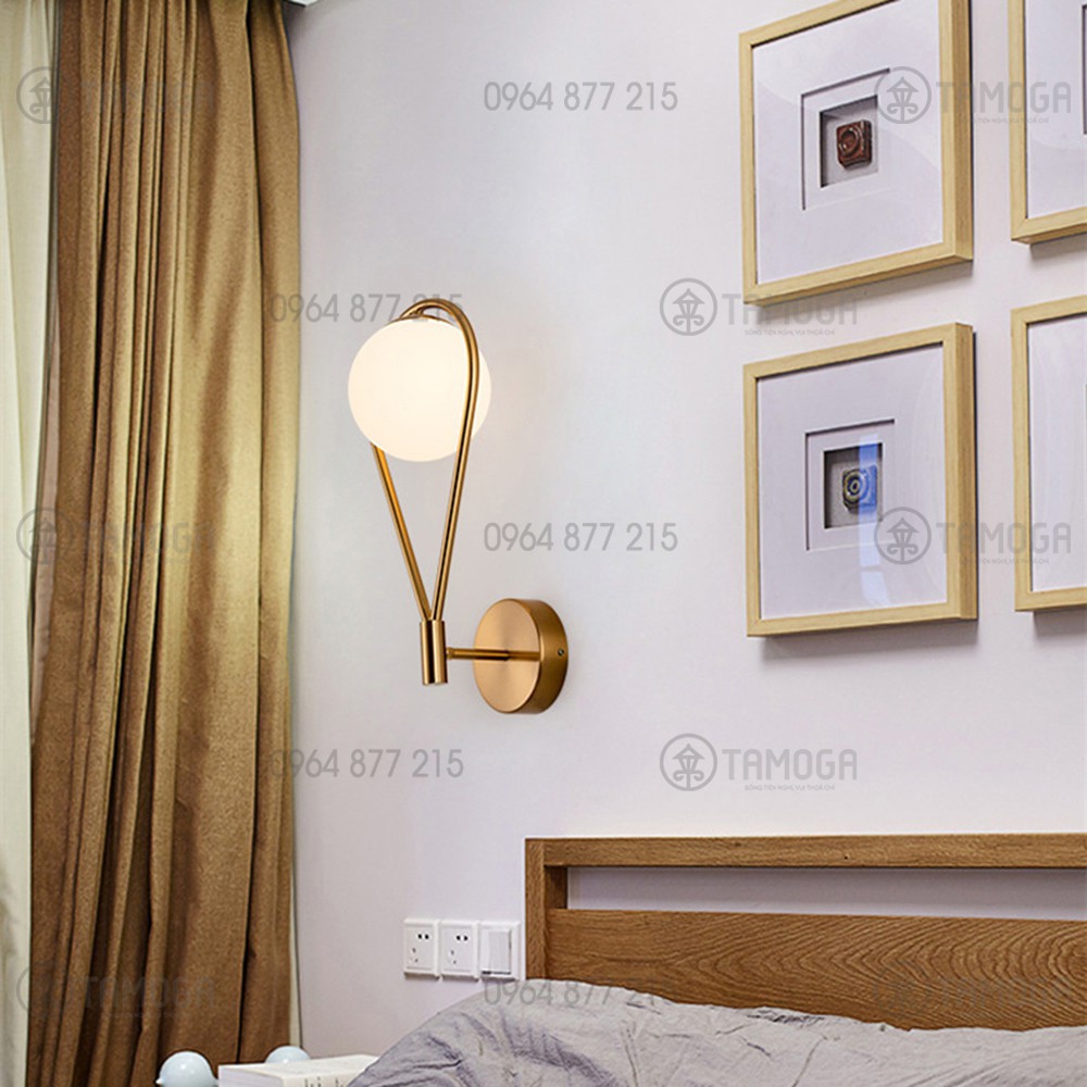 Đèn tường mạ vàng phong cách Bắc Âu DGT 5005, đèn trang trí đèn cầu thang, đèn phòng khách, đèn ngủ TAMOGA DGT 5005