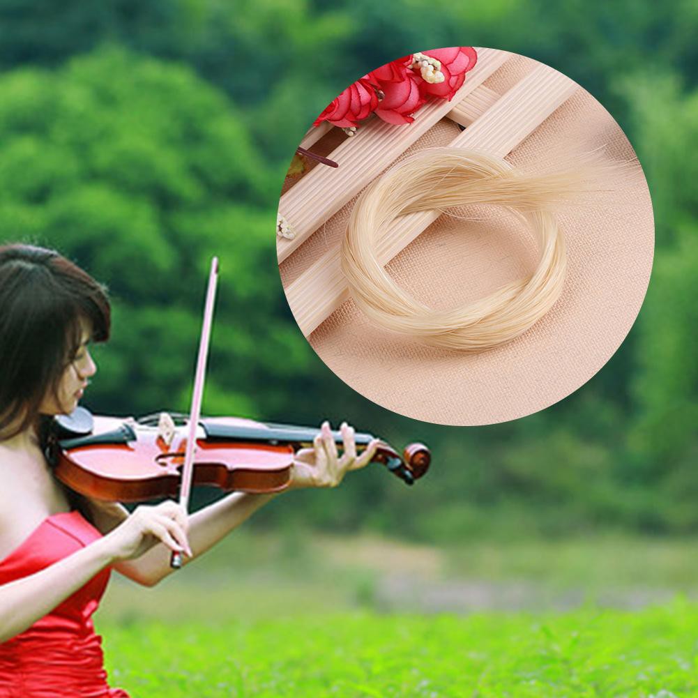 Dây đuôi ngựa đàn violin màu trắng vàng + trắng