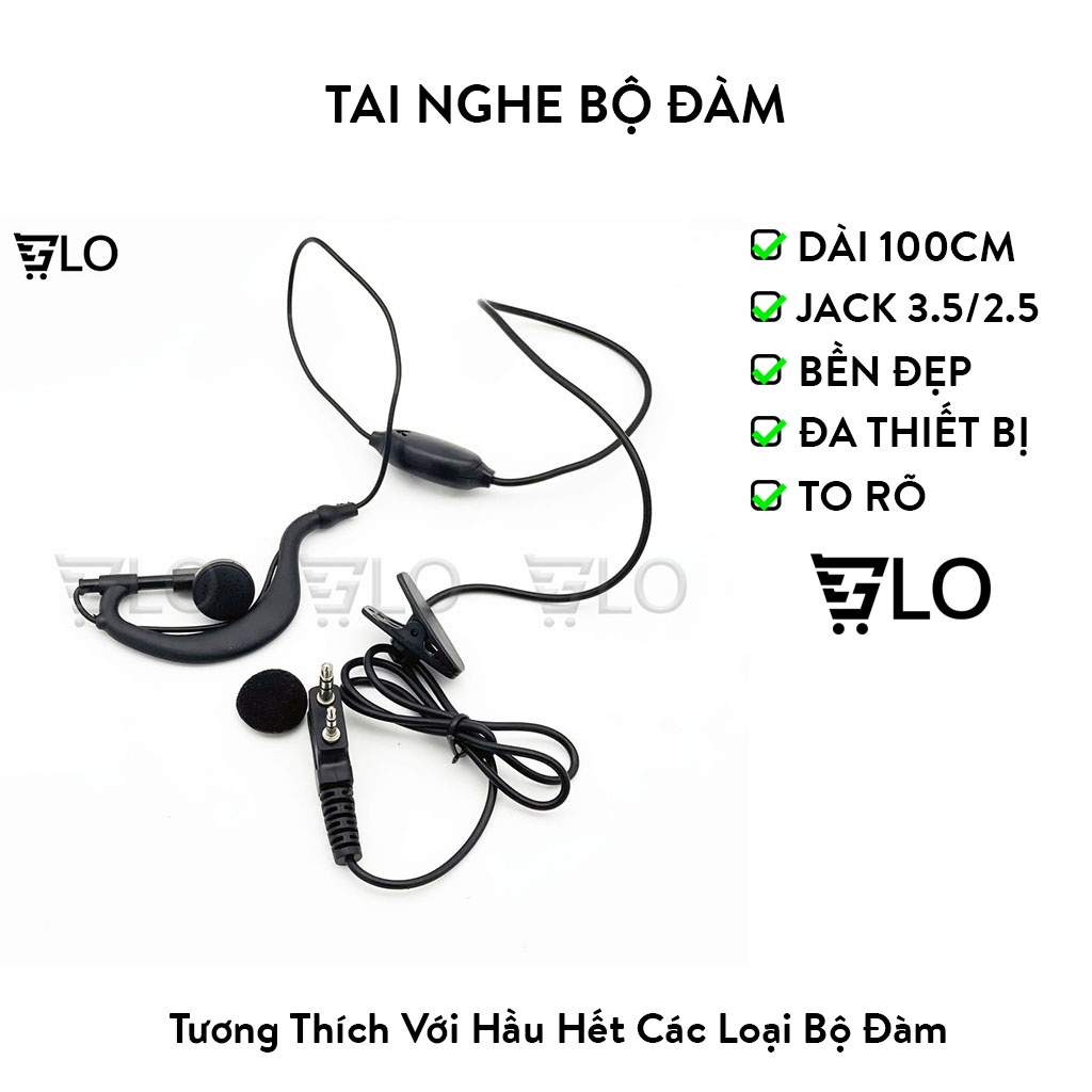 Tai Nghe Bộ Đàm Baofeng, Moto, Kenwood Loại 2 Đầu Jack 3.5li và 2.5li