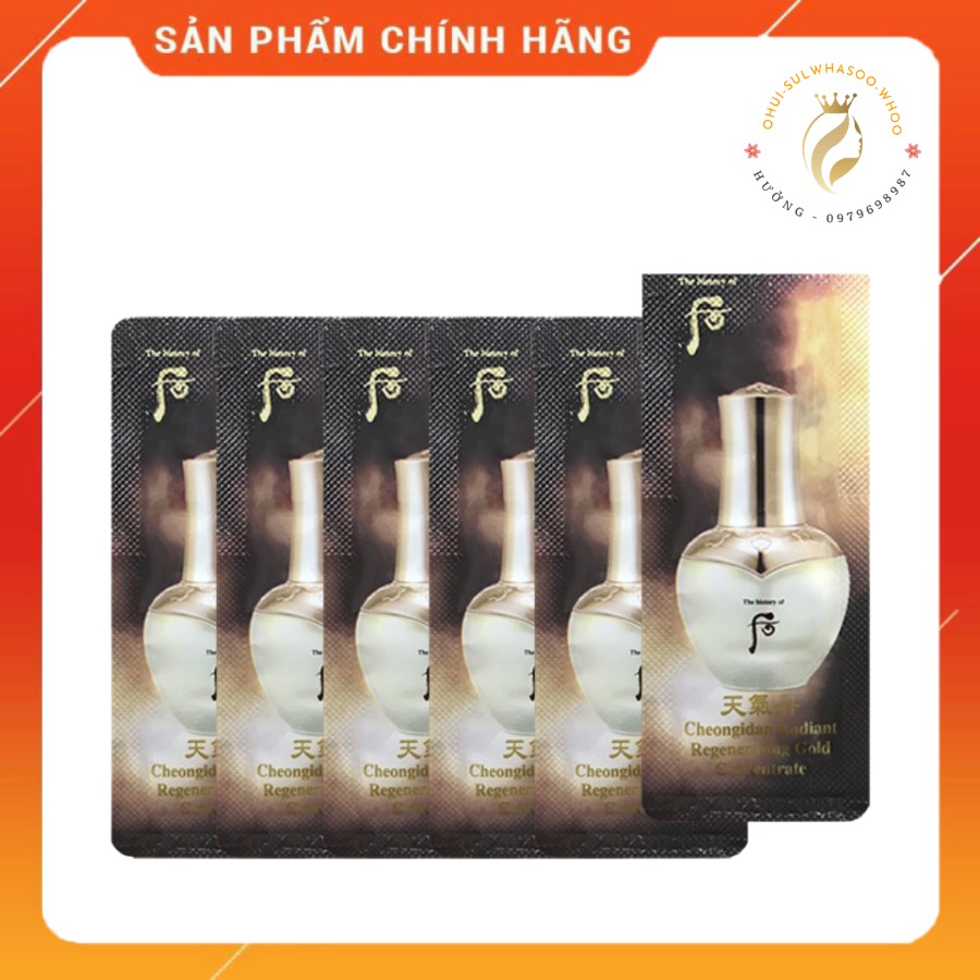 Tinh chất vàng sâm núi Whoo siêu phục hồi dưỡng trắng trẻ hoá da chống lão hoá Cheongidan Radiant Regenerating Gold 1ml