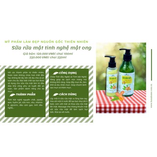 Sữa rửa mặt tinh nghệ mật ong nha đam Huna'shome 100ml