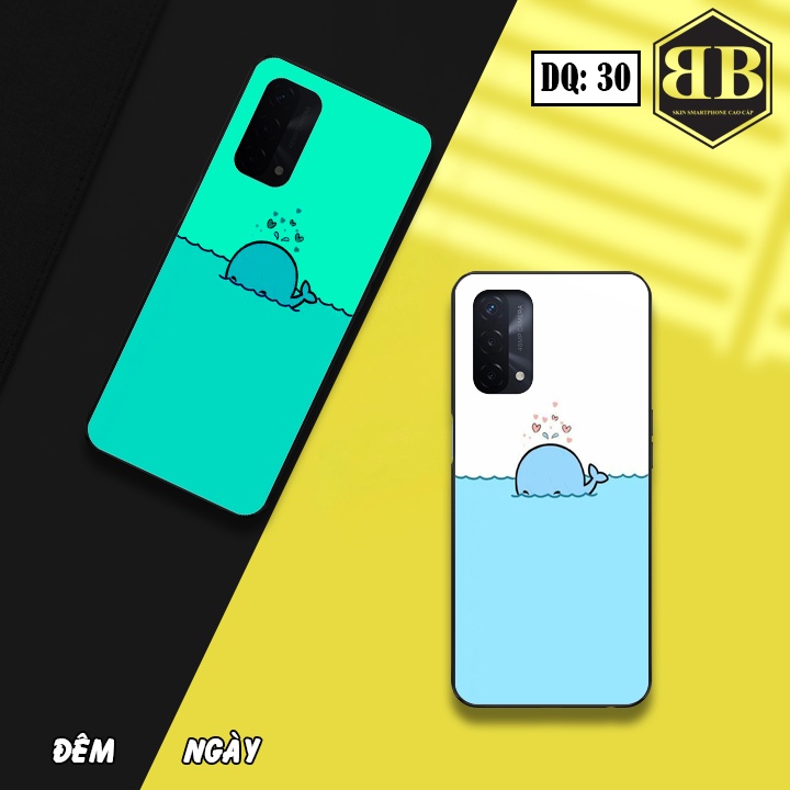 Ốp lưng kính Dạ Quang Oppo A74 4G / F19 phát sáng trong đêm hình in sáng tạo