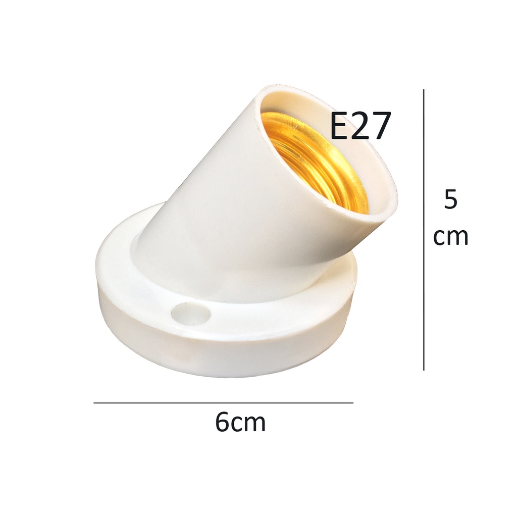 Đui đèn gắn tường E27 đuôi xoáy - tặng kèm vít lở bắt tường.