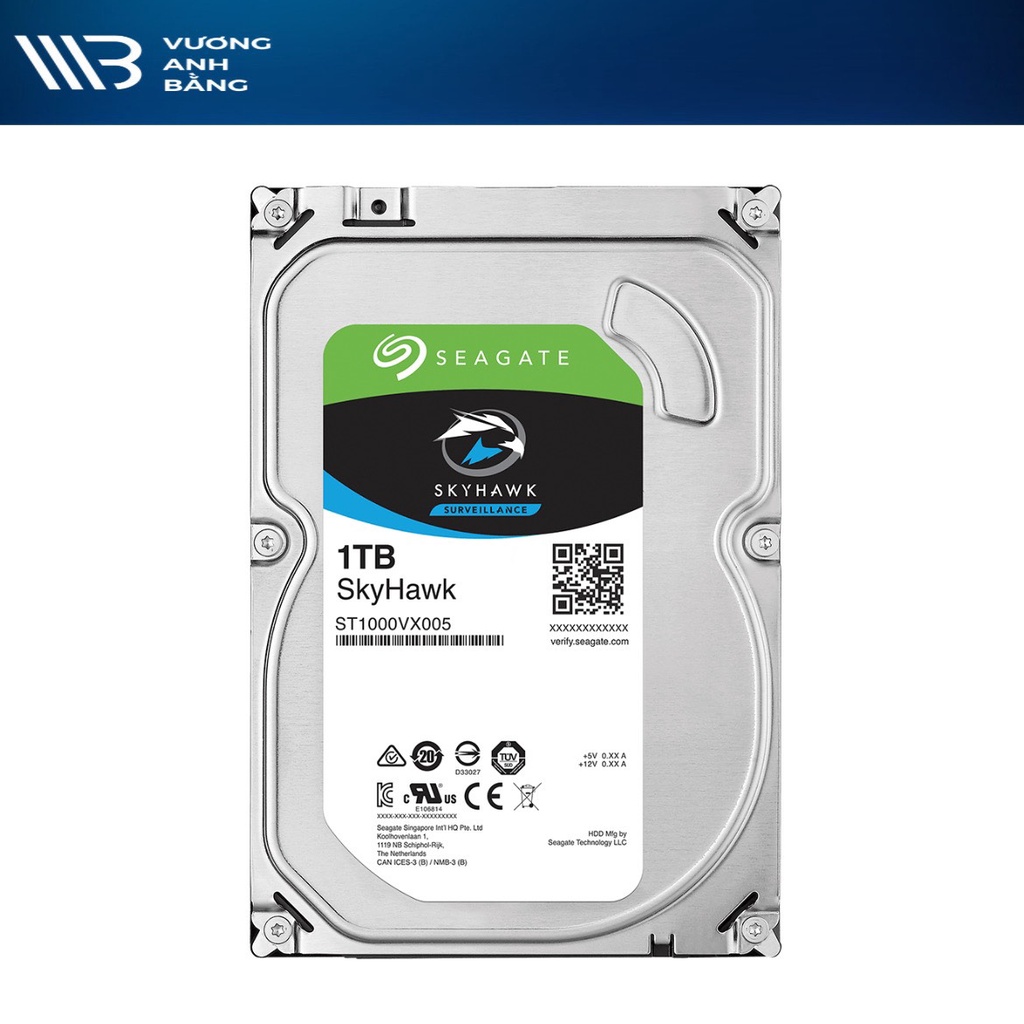 Ổ cứng HDD Seagate Skyhawk 1TB / 2TB / 3TB / 4TB / 6TB 3.5&quot; SATA 3- Hàng Chính Hãng