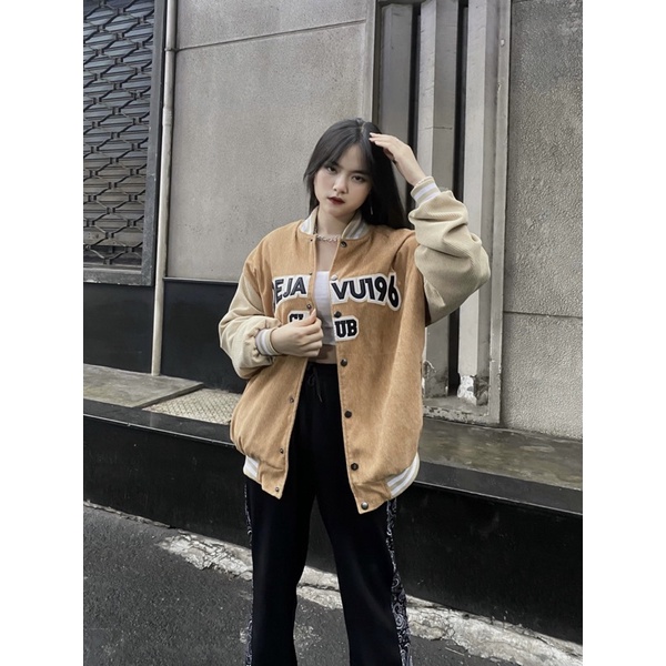 Áo varsity jacket DEJAVU.196 12/ Sand