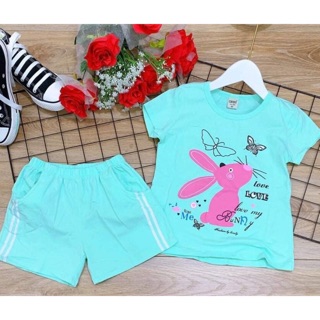 Bộ thun cotton bé gái size 8-20kg