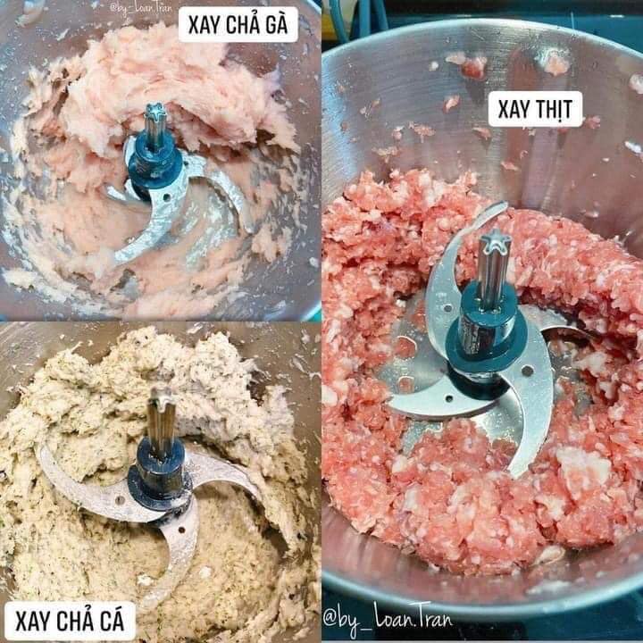 Máy xay thịt đa năng 300W MORPHY RICHARDS 3 cối inox kèm trục bóc tỏi