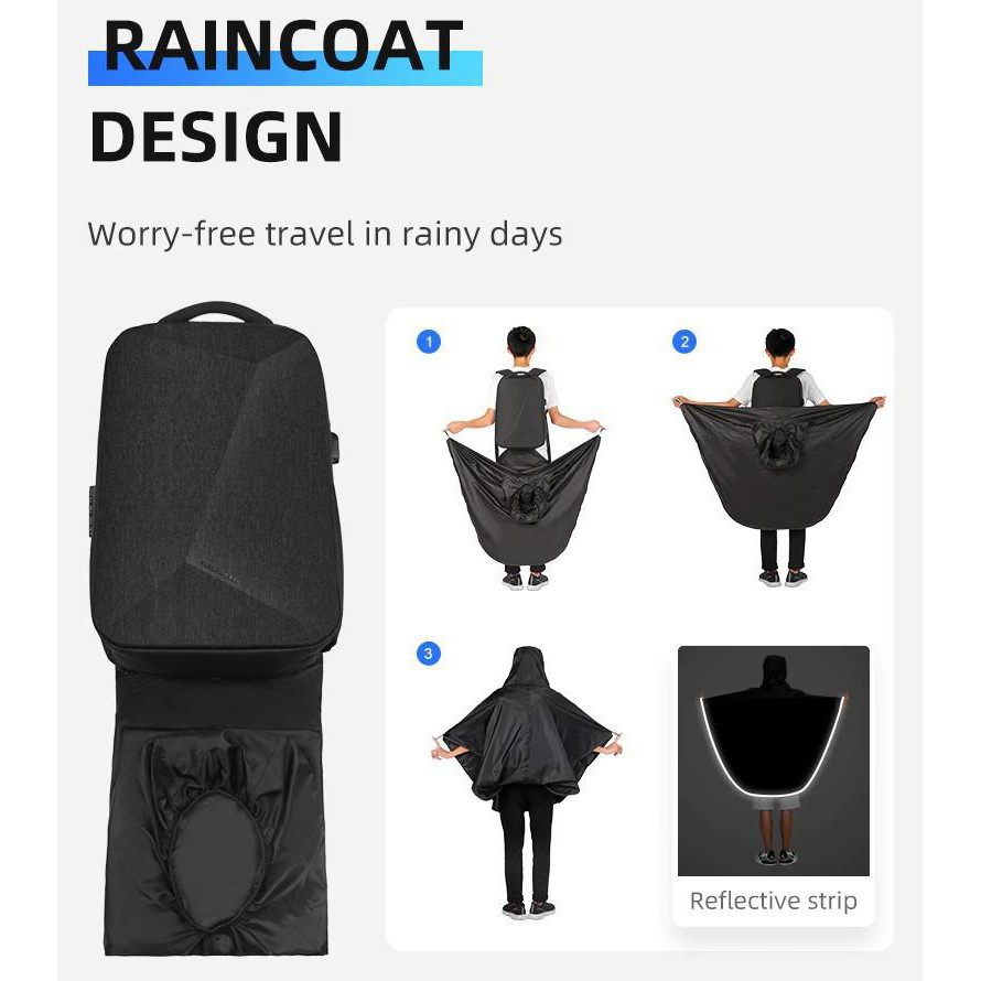 ❁❍✱Ba lô đi du lịch đựng laptop chống trộm Mark Ryden tích hợp áo mưa TSA Clock & RainCoat  Giảm giá10%