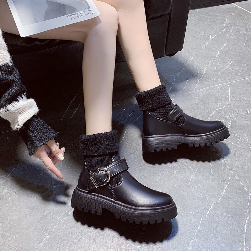 BOOTS DA CỔ CAO 🎀 MIX TẤT PHONG CÁCH VINTAGE HÀN QUỐC | BigBuy360 - bigbuy360.vn