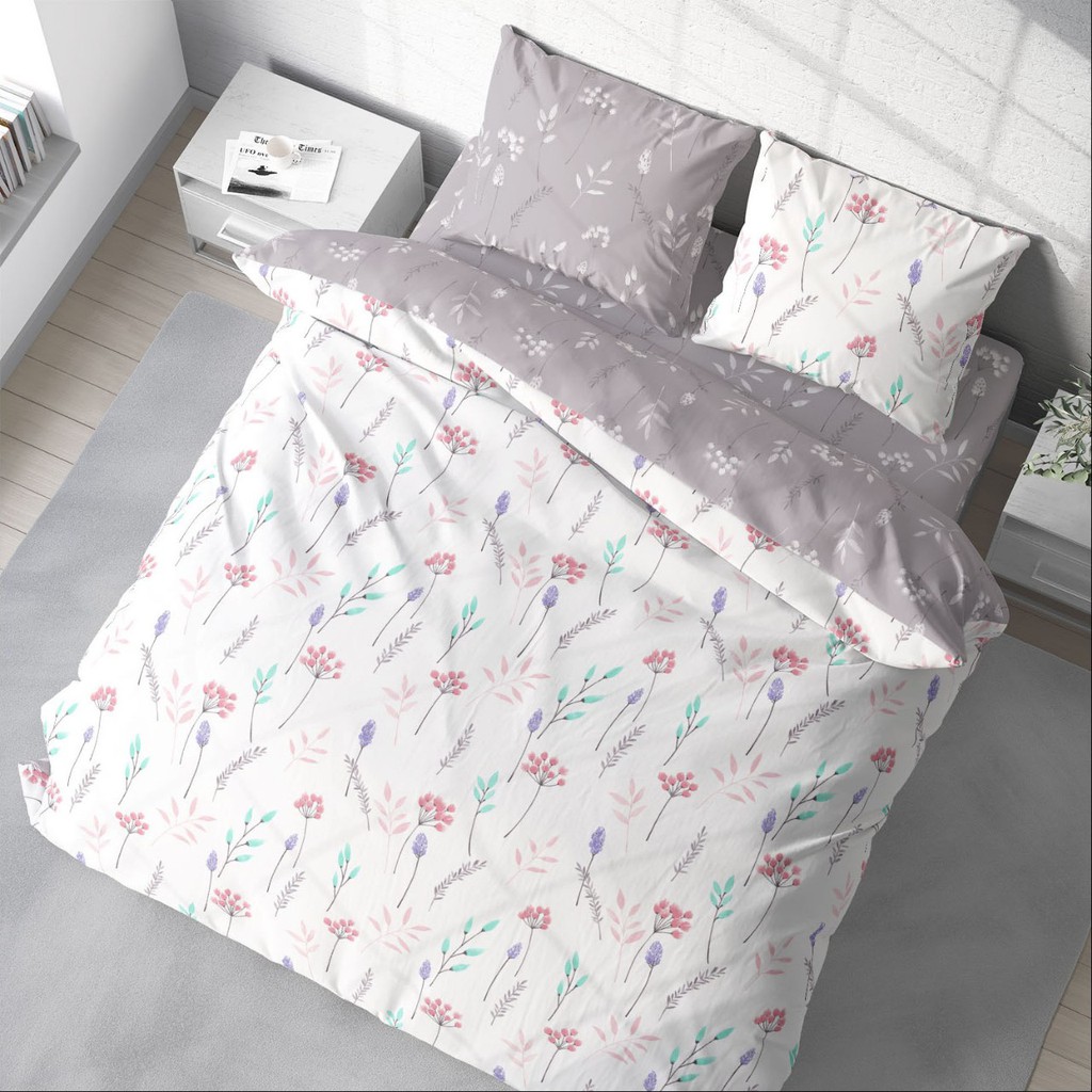 Chăn bốn mùa MicroTencel Tím phối Trắng K-Bedding KMTP108 (180x200cm)