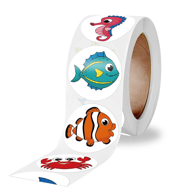 Cuộn 500 miếng dán 25mm / 1inch trang trí văn phòng phẩm dễ thương