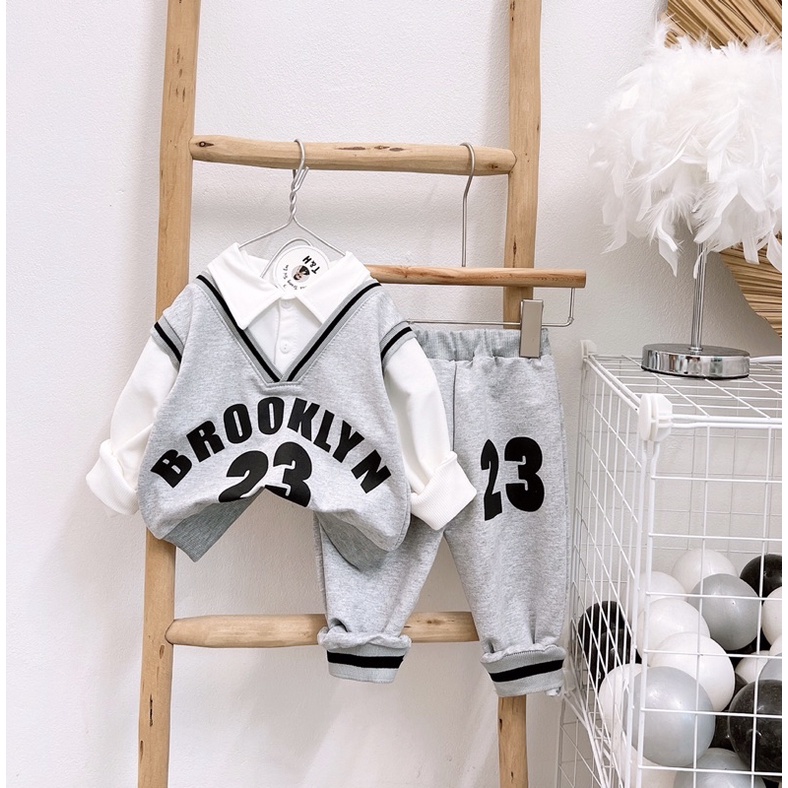 Bộ Brook lyn 23 dáng cổ bẻ cực phong cách cho bé trai bé gái - BB23
