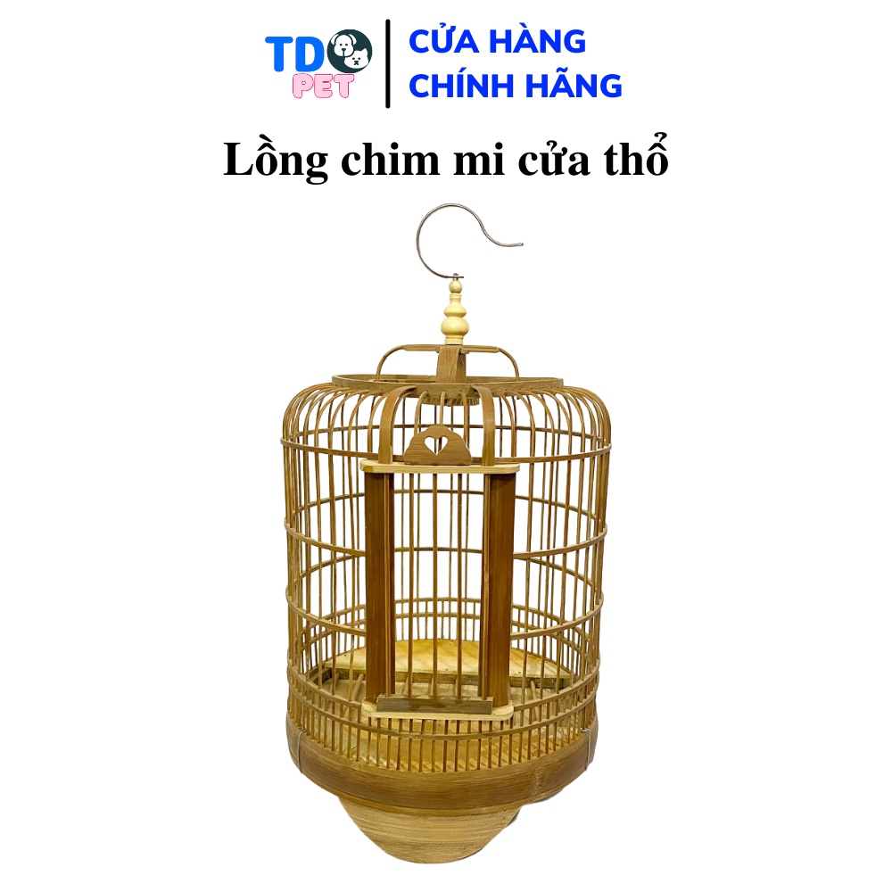 Lồng chim mi thổ TD PET chất liệu trúc cao cấp hàng đẹp có móc đi kèm
