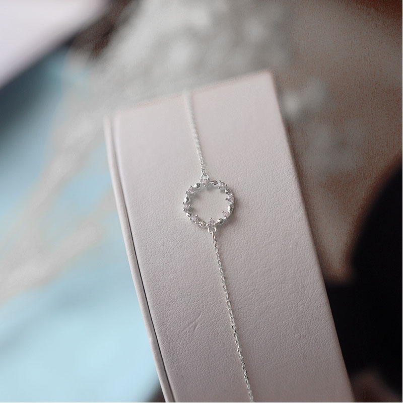 Lắc Tay Phong Cách Hàn Quốc Mặt Tròn Sao Thổ Mảnh Mai Thanh Lịch Bạc Ý S925 - L2660 Bảo Ngọc Jewelry