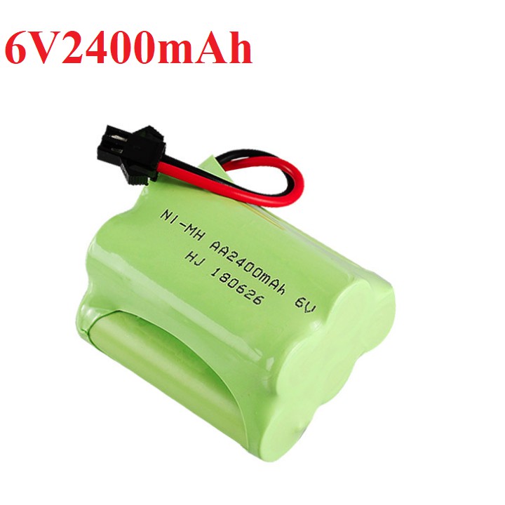 Pin 6V dung lượng 2400mAh pin ghép 2 hàng cổng nối SM dùng cho xe ô tô điều khiển