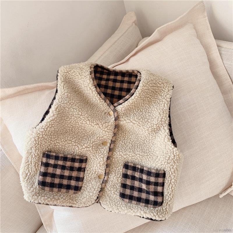Áo Khoác Ghi Lê Không Tay Giữ Ấm Cho Bé 2-8 Tuổi