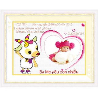 Tranh Thêu Chữ Thập 12 Con Giáp Dê 222707 (KHÁCH TỰ THÊU KT:50X38CM