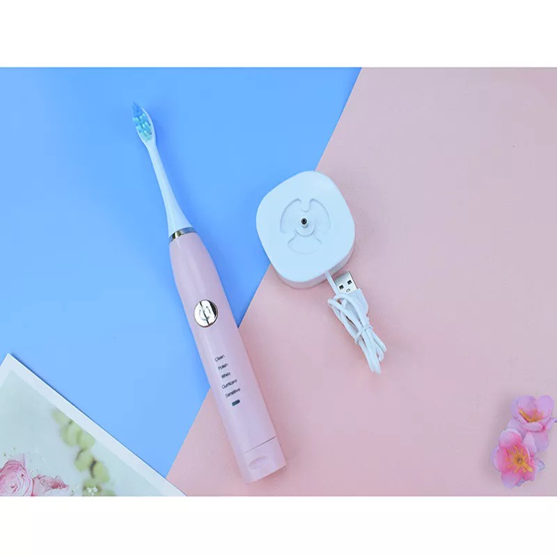 Bàn chải đánh răng điện âm dành cho người lớn Năm chế độ bánh răng có thể điều chỉnh có thể sạc lại Đầu cọ mềm