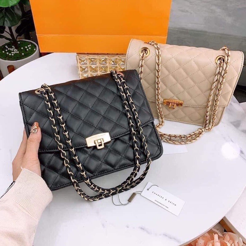 Túi xách nữ đeo chéo SHOPTIDO STORE trần chám khoá gập ngăn rộng phom chắc chắn