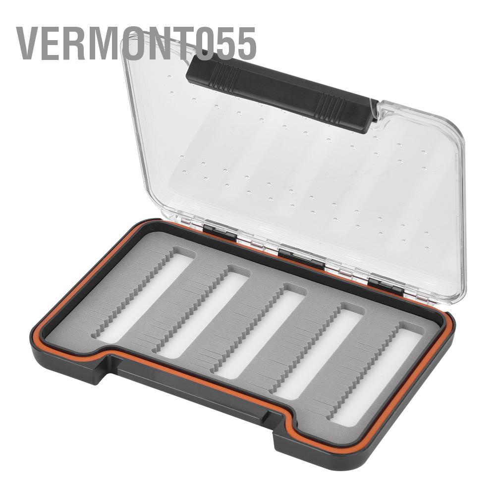 Có thể bán buôn Transparent Fly Lure Box Mồi từ trường hợp lưu trữ Container Bộ phận câu cá Vermont055 Hàng giao ngay