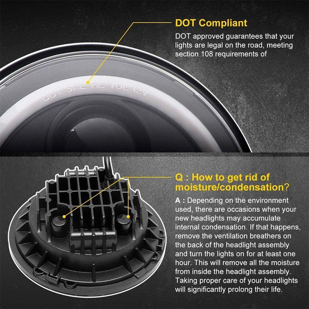 FENDER Đèn Pha LED Phía Trước Thay Thế Chuyên Dụng Cho Jeep Wrangler JK LJ TJ CJ
