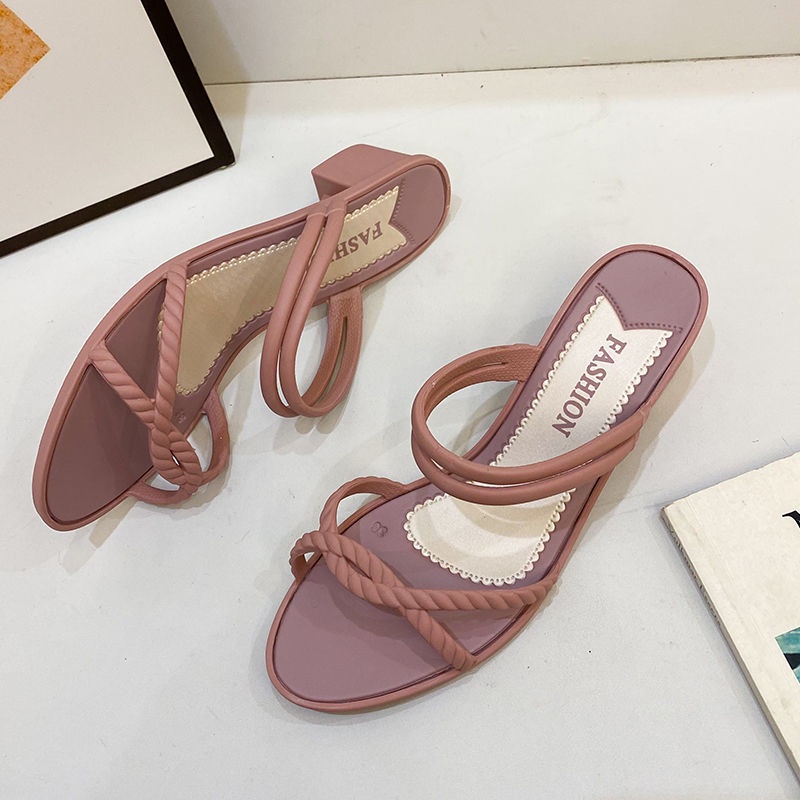 IELGY Giày sandal  gót dày tăng chiều cao chống trượt phong cách Hàn Quốc thời trang cho nữ