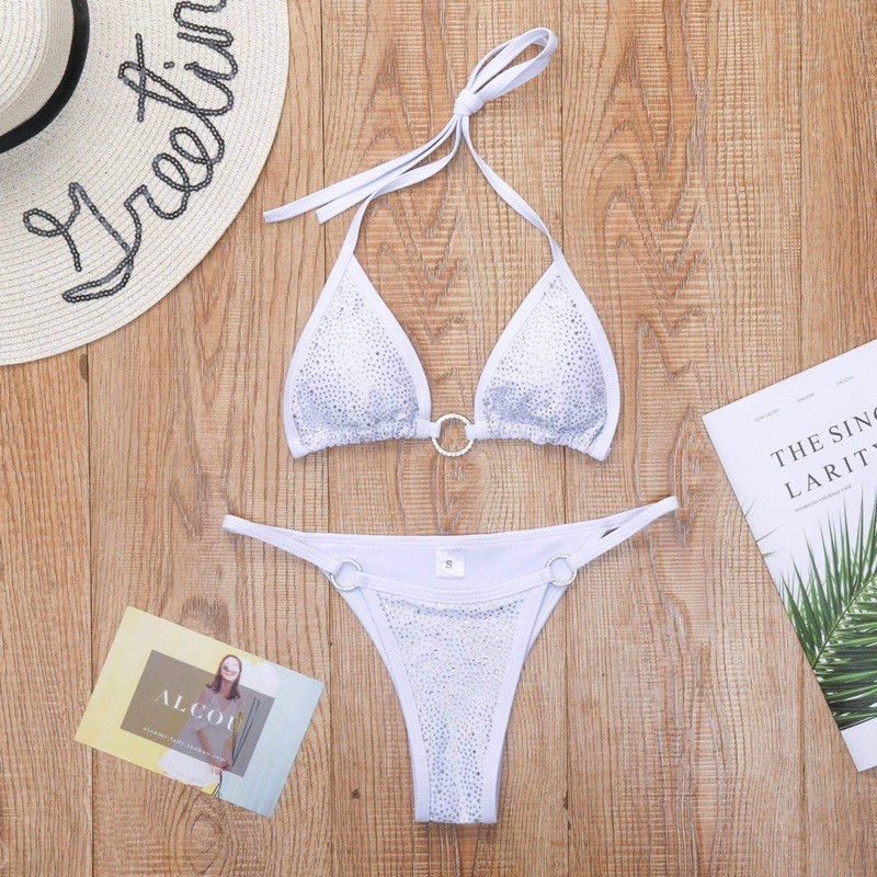 [BKN793] &lt;ÂU&gt; SET BIKINI MIX ĐÁ LITI XANH NEON/HỒNG/ĐEN/TRẮNG