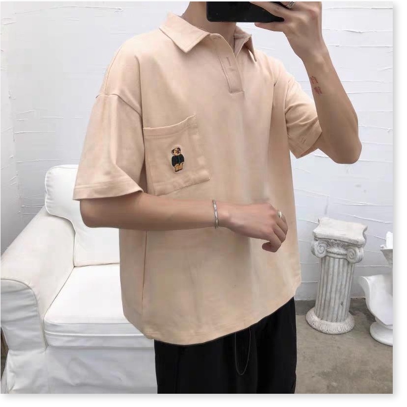 áo thun form rộng tay lỡ cổ bẻ, chất vải siêu mịn