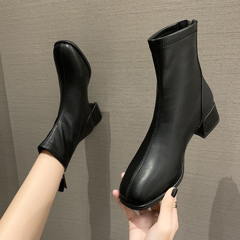 990 Bốt cổ ngắn khoá sau da mềm BIG SIZE 40-43