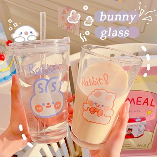 Cốc, Ly Thủy Tinh Uống Trà, Cafe Fruit Bunny Đáng Yêu