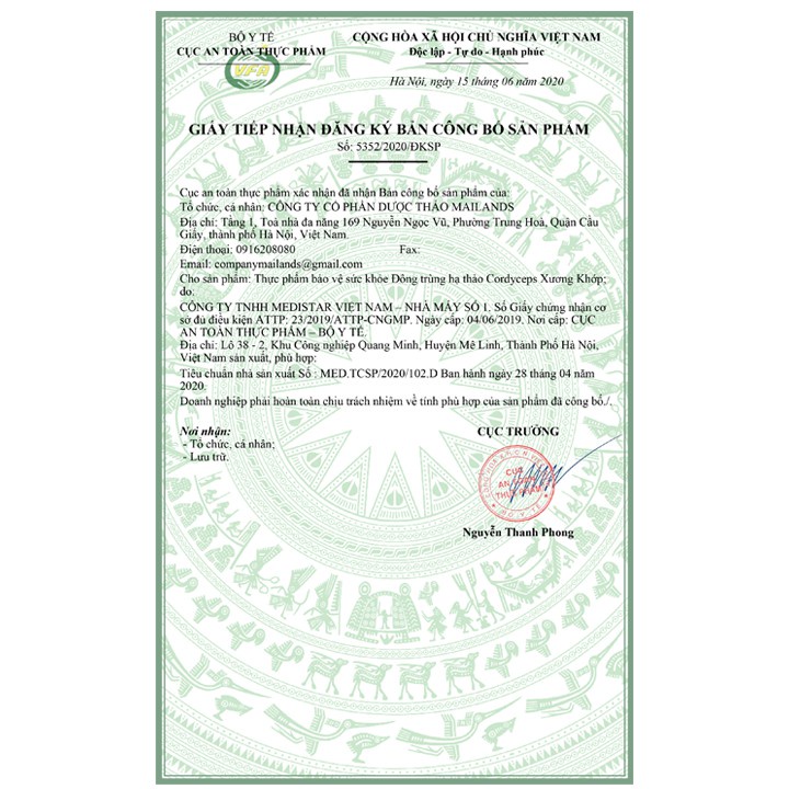 Đông Trùng Hạ Thảo Cordyceps Xương Khớp Mailands