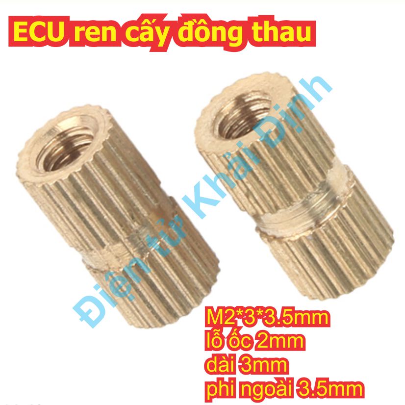 Combo gói ECU ỐC ren cấy đồng thau cấy vào nhựa, gỗ… M2 ~ M5 kde7666