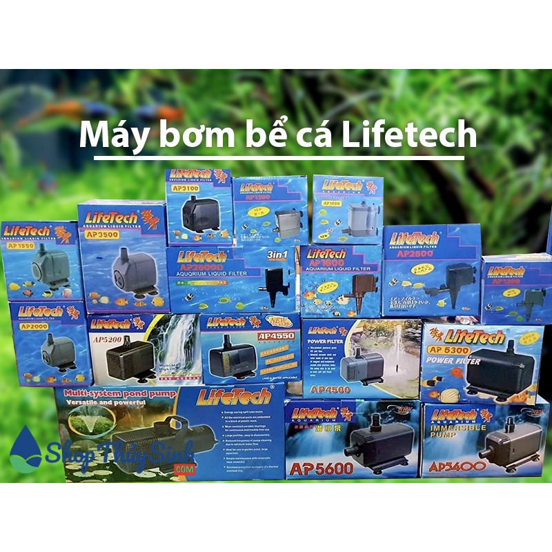 Máy bơm nước bể cá - máy bơm nước hồ cá thủy sinh, bể cá cảnh, hòn non bộ Lifetech AP 1000 1200 1300 1550 tiết kiệm điện