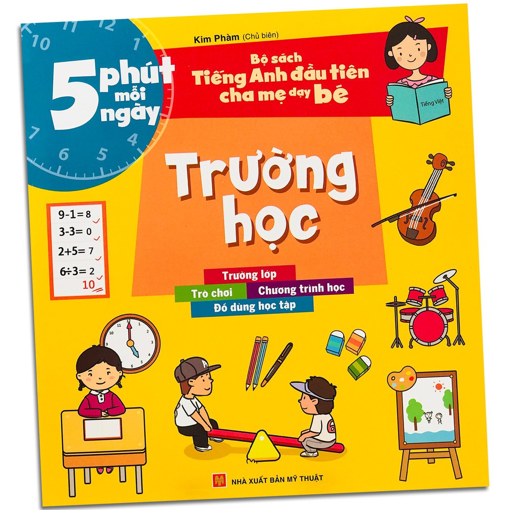 Sách - 5 Phút Mỗi Ngày - Trường Học (Bộ sách Tiếng Anh đầu tiên cha mẹ dạy bé)